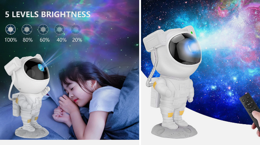 ASTRONAUT STAR PROJECTION Night Light with Timer Galaxy Projector Night Light, 360°Rotation Magnetic Head, Decorating Bedroom, Home Theater, Kids Room, Study and Playroom